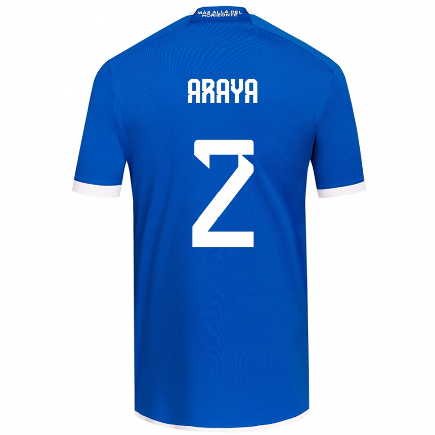 Kids Football Fernanda Araya #2 Blue White Home Jersey 2024/25 T-Shirt