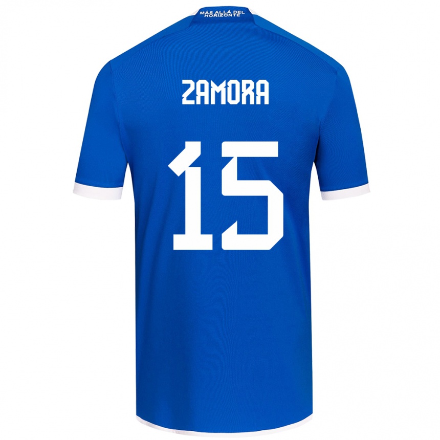 Kids Football Daniela Zamora #15 Blue White Home Jersey 2024/25 T-Shirt