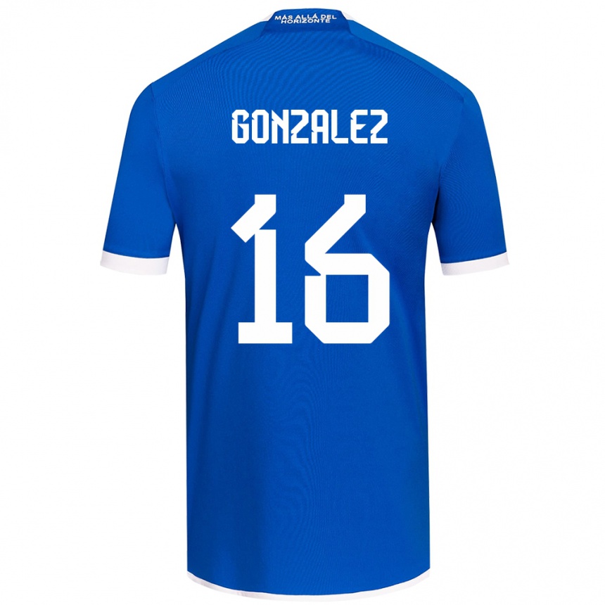 Kids Football Monserratt González #16 Blue White Home Jersey 2024/25 T-Shirt