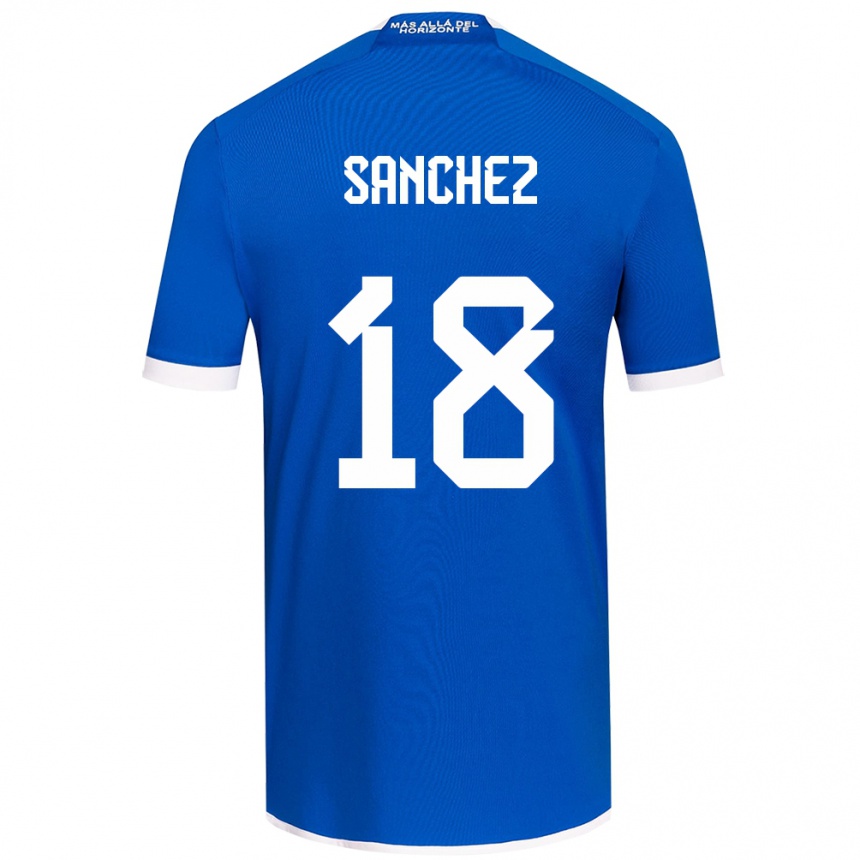 Kids Football Bárbara Sánchez #18 Blue White Home Jersey 2024/25 T-Shirt