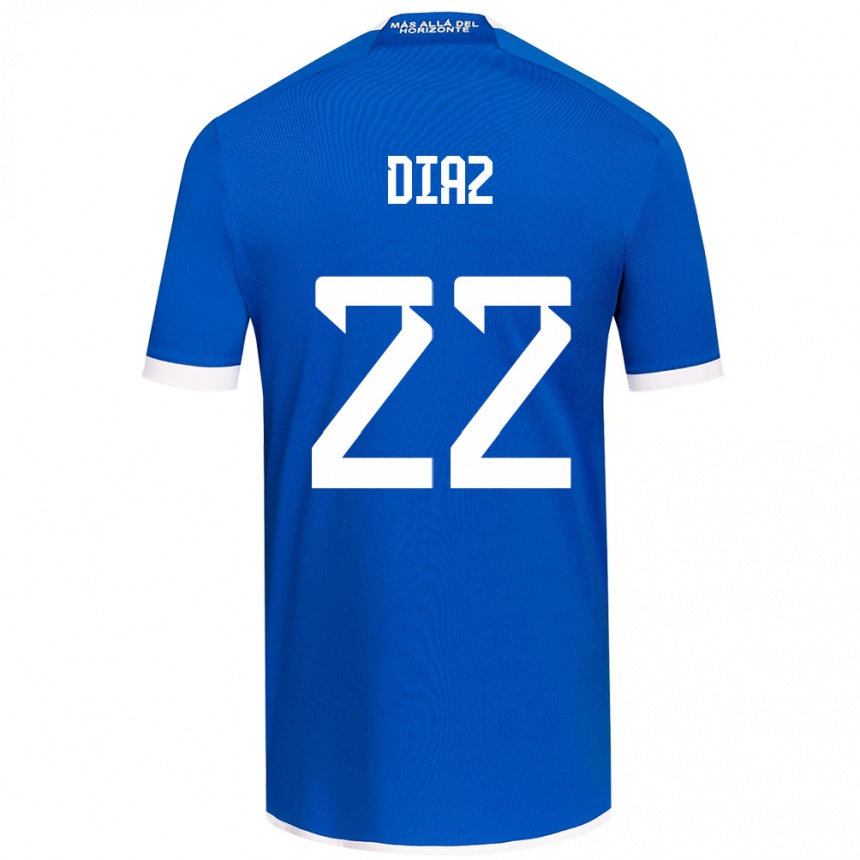 Kids Football Valentina Díaz #22 Blue White Home Jersey 2024/25 T-Shirt