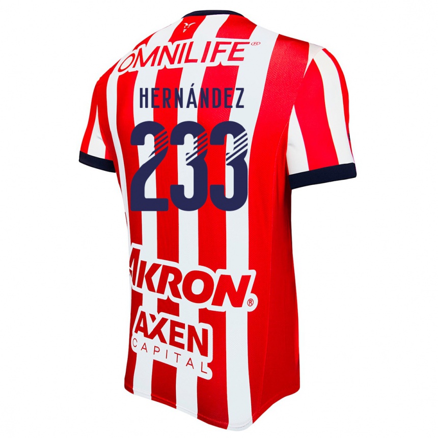 Kids Football Zinedine Hernández #233 Red White Blue Home Jersey 2024/25 T-Shirt