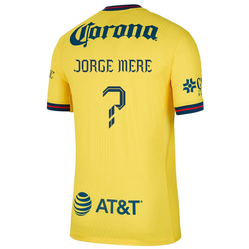 Kids Football Jorge Meré #0 Yellow Blue Home Jersey 2024/25 T-Shirt