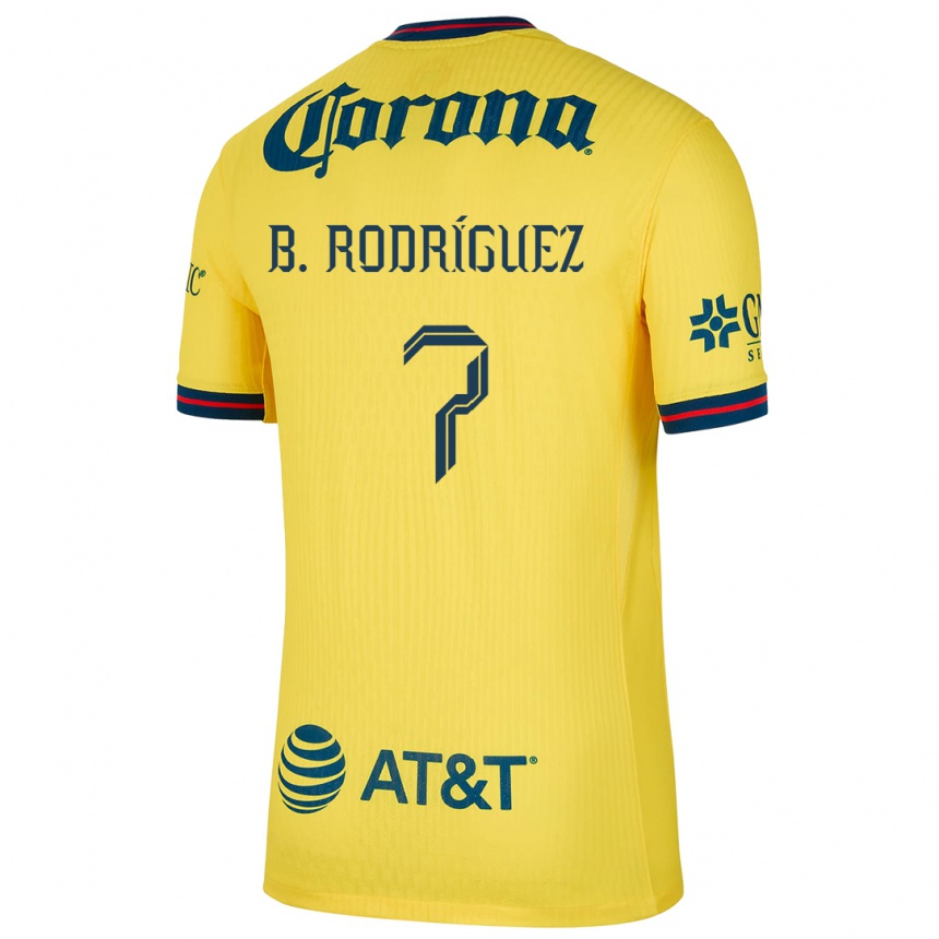 Kids Football Brian Rodríguez #7 Yellow Blue Home Jersey 2024/25 T-Shirt