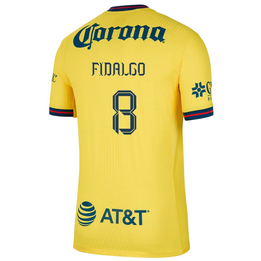 Kids Football Álvaro Fidalgo #8 Yellow Blue Home Jersey 2024/25 T-Shirt