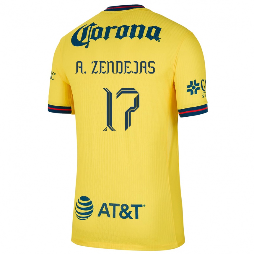 Kids Football Álex Zendejas #17 Yellow Blue Home Jersey 2024/25 T-Shirt