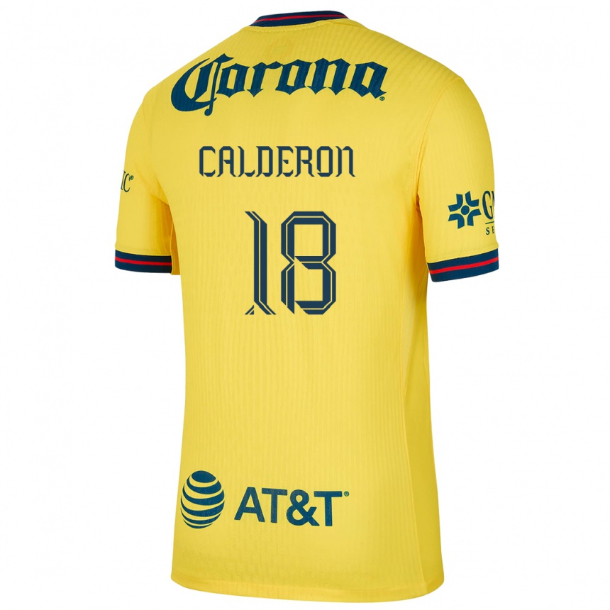 Kids Football Cristian Calderón #18 Yellow Blue Home Jersey 2024/25 T-Shirt