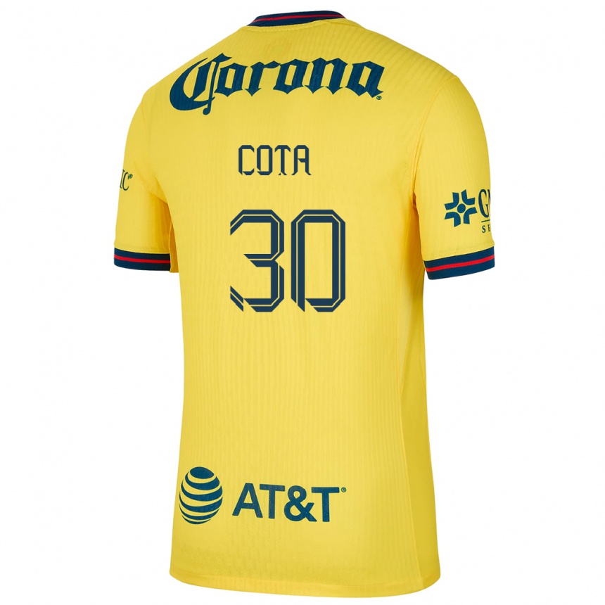 Kids Football Rodolfo Cota #30 Yellow Blue Home Jersey 2024/25 T-Shirt