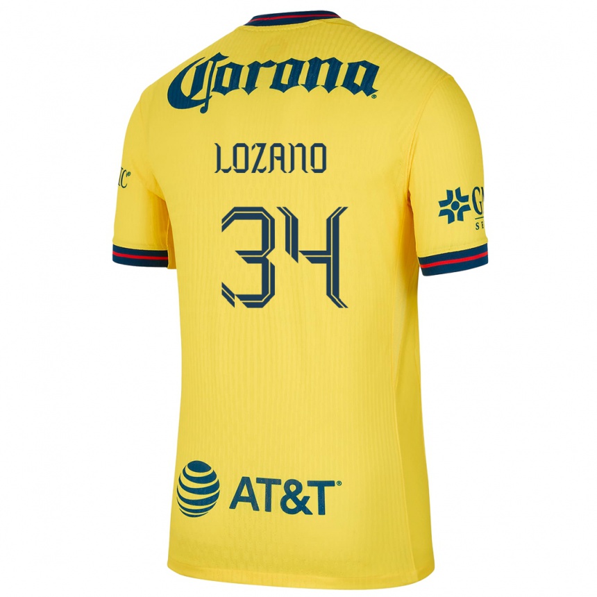 Kids Football Esteban Lozano #34 Yellow Blue Home Jersey 2024/25 T-Shirt