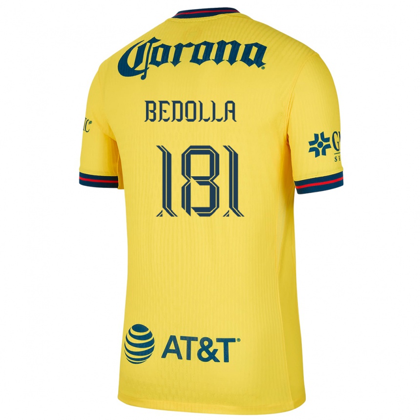 Kids Football Paolo Bedolla #181 Yellow Blue Home Jersey 2024/25 T-Shirt