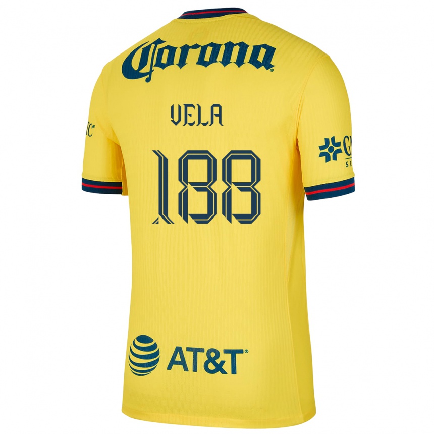 Kids Football Christo Vela #188 Yellow Blue Home Jersey 2024/25 T-Shirt