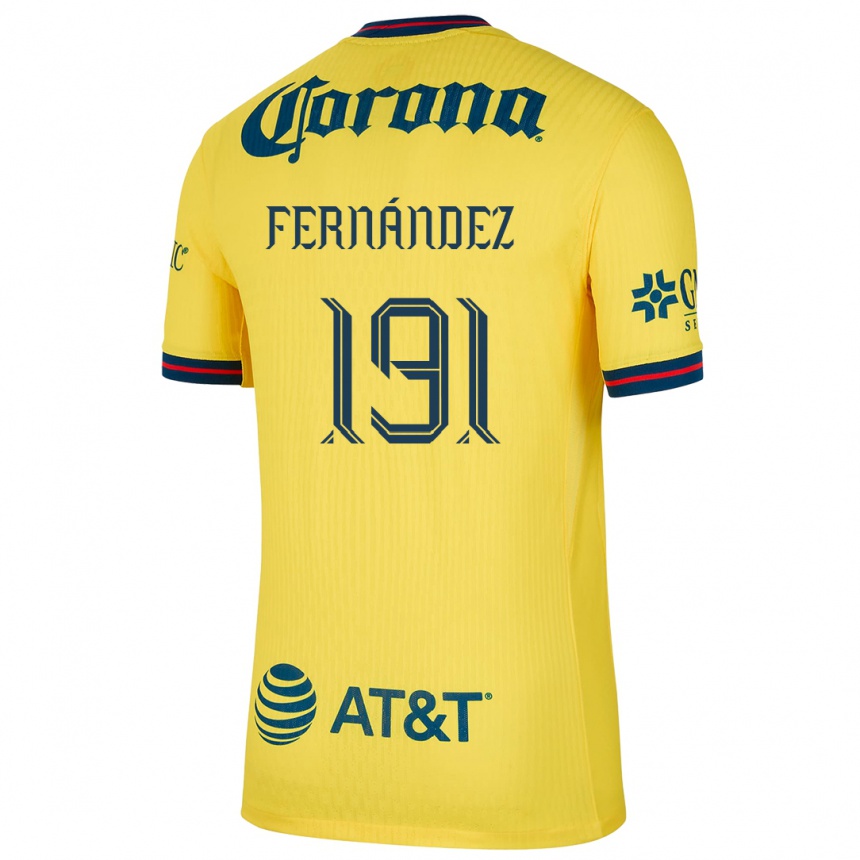 Kids Football Adrián Fernández #191 Yellow Blue Home Jersey 2024/25 T-Shirt