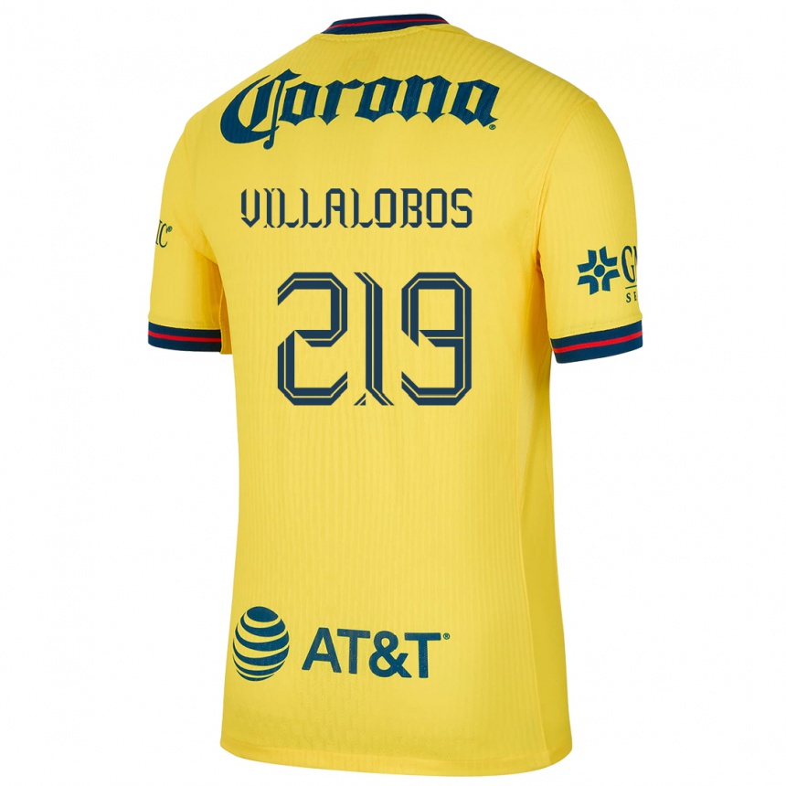 Kids Football Patricio Villalobos #219 Yellow Blue Home Jersey 2024/25 T-Shirt