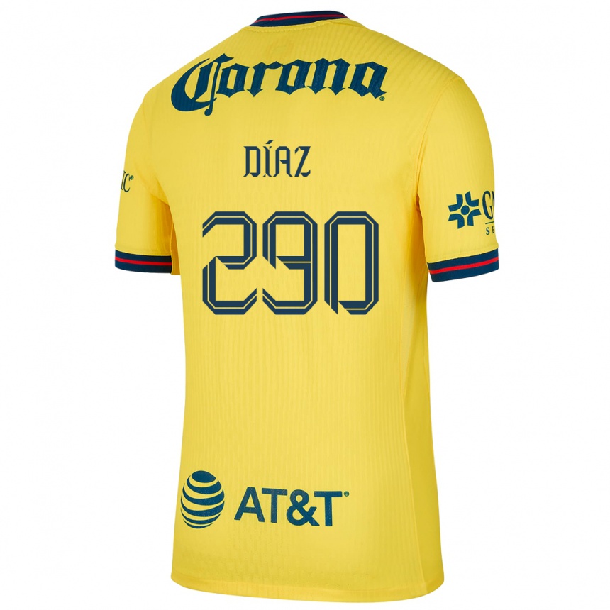 Kids Football Julio Díaz #290 Yellow Blue Home Jersey 2024/25 T-Shirt