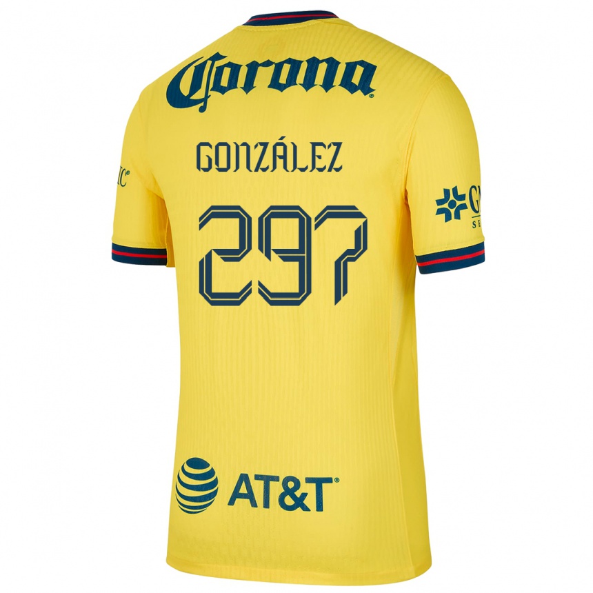 Kids Football Océlotl González #297 Yellow Blue Home Jersey 2024/25 T-Shirt