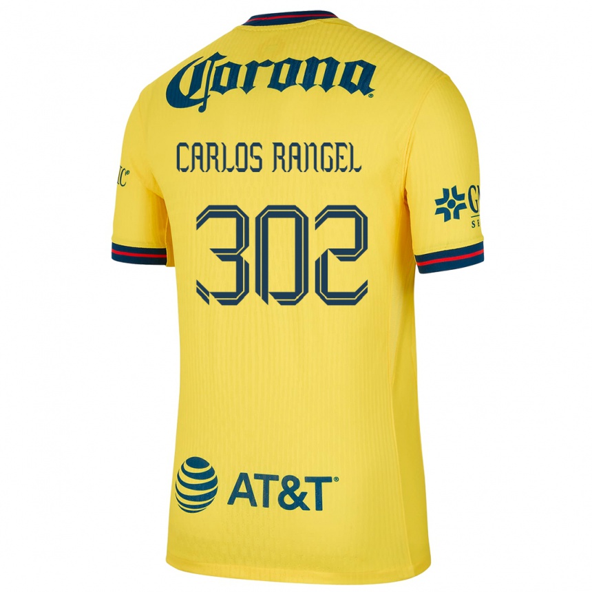 Kids Football Juan Carlos Rangel #302 Yellow Blue Home Jersey 2024/25 T-Shirt