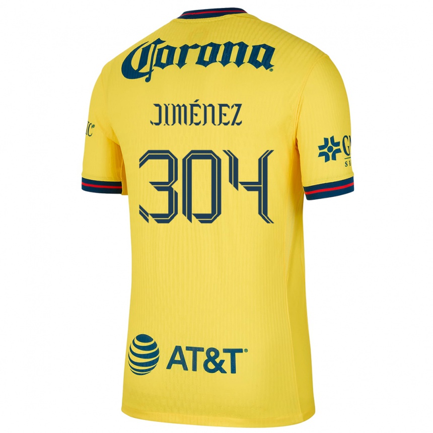 Kids Football Derek Jiménez #304 Yellow Blue Home Jersey 2024/25 T-Shirt