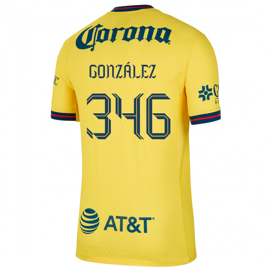 Kids Football Ricardo González #346 Yellow Blue Home Jersey 2024/25 T-Shirt