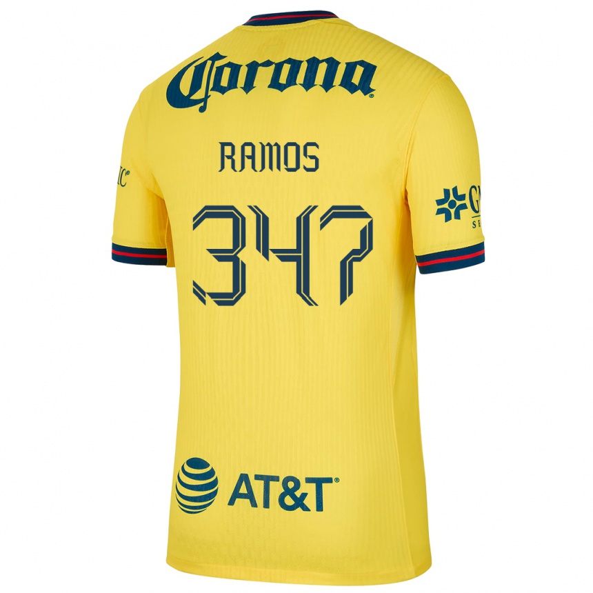 Kids Football Luis Ramos #347 Yellow Blue Home Jersey 2024/25 T-Shirt