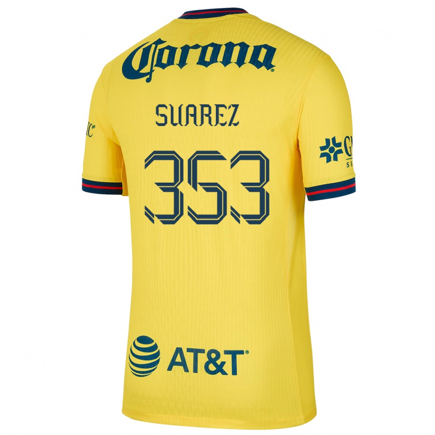 Kids Football Irwin Suarez #353 Yellow Blue Home Jersey 2024/25 T-Shirt