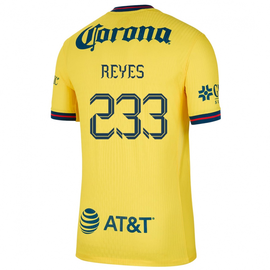 Kids Football Andrés Reyes #233 Yellow Blue Home Jersey 2024/25 T-Shirt