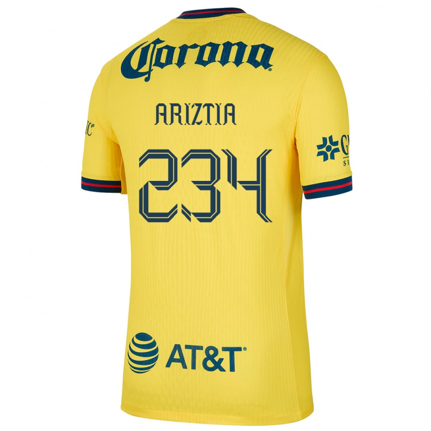 Kids Football Íñigo Ariztia #234 Yellow Blue Home Jersey 2024/25 T-Shirt