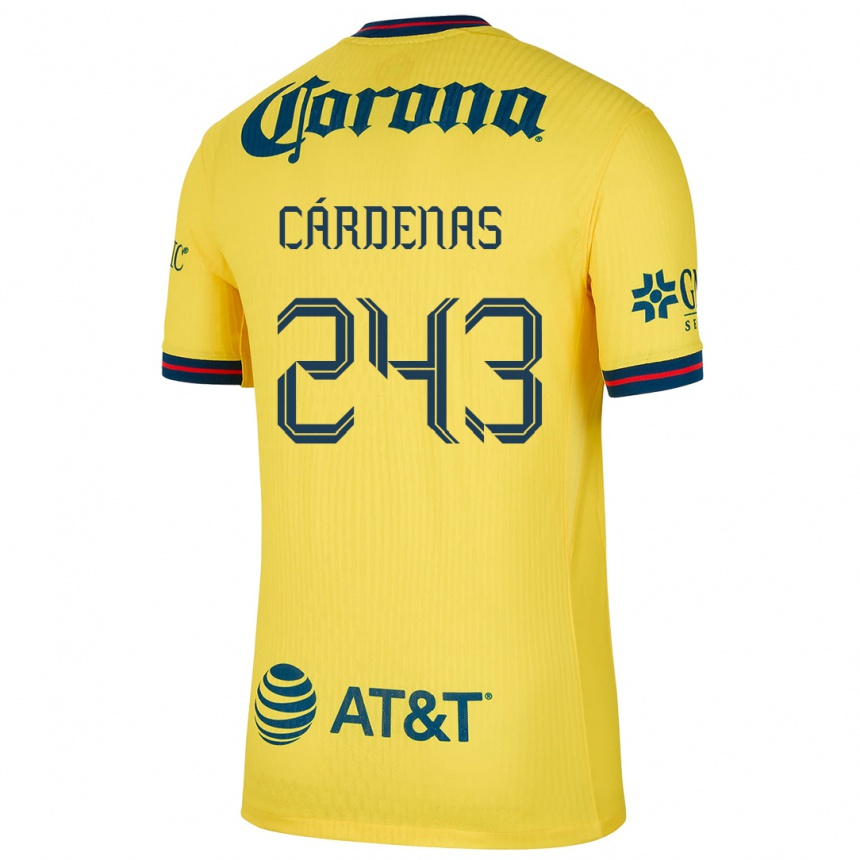 Kids Football Alejandro Cárdenas #243 Yellow Blue Home Jersey 2024/25 T-Shirt