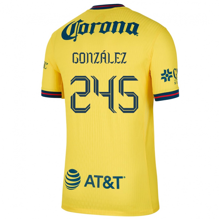 Kids Football Enrique González #245 Yellow Blue Home Jersey 2024/25 T-Shirt