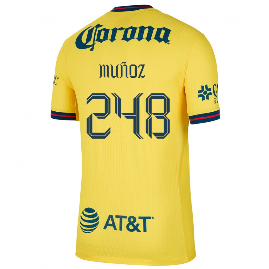 Kids Football Diego Muñoz #248 Yellow Blue Home Jersey 2024/25 T-Shirt