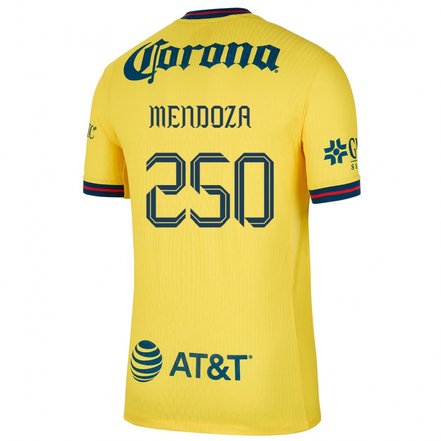 Kids Football Luis Mendoza #250 Yellow Blue Home Jersey 2024/25 T-Shirt