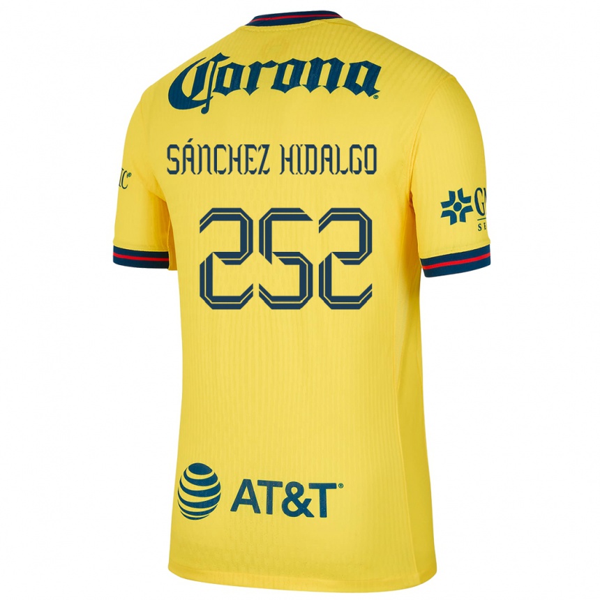 Kids Football Horacio Sánchez Hidalgo #252 Yellow Blue Home Jersey 2024/25 T-Shirt