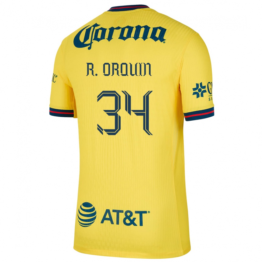 Kids Football Ralph Orquin #34 Yellow Blue Home Jersey 2024/25 T-Shirt