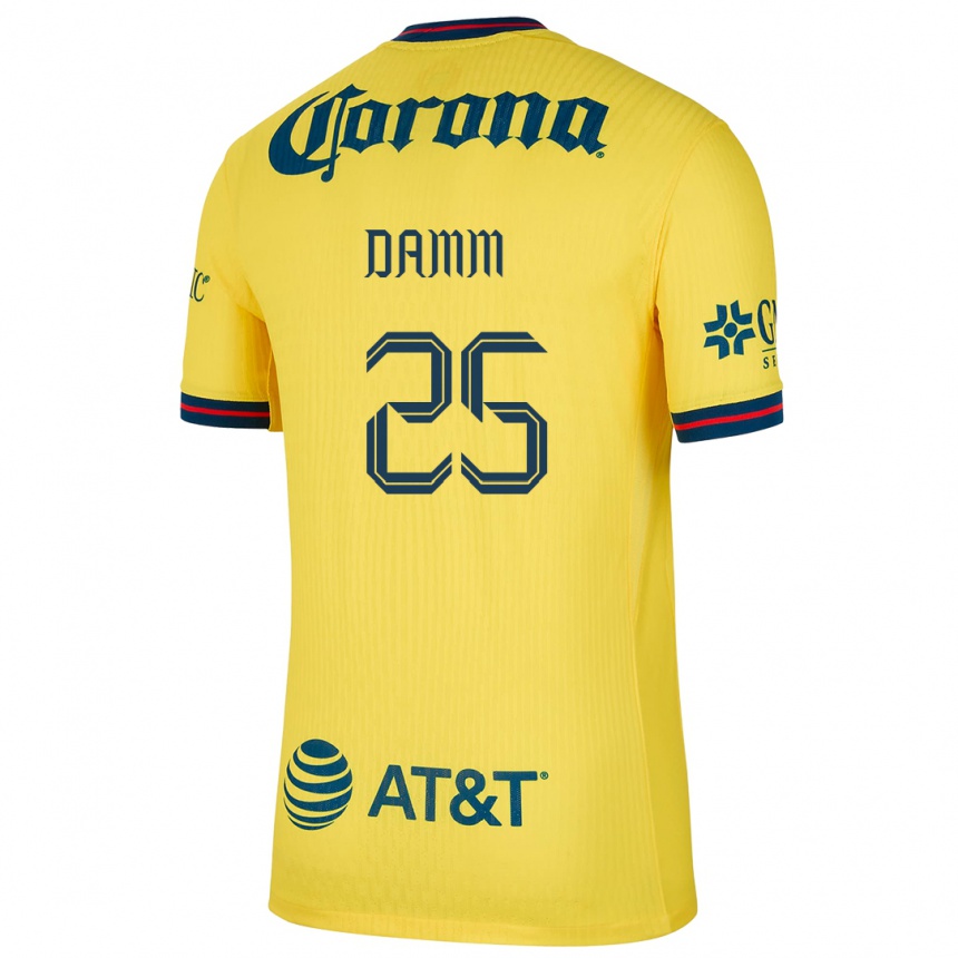 Kids Football Jurgen Damm #25 Yellow Blue Home Jersey 2024/25 T-Shirt