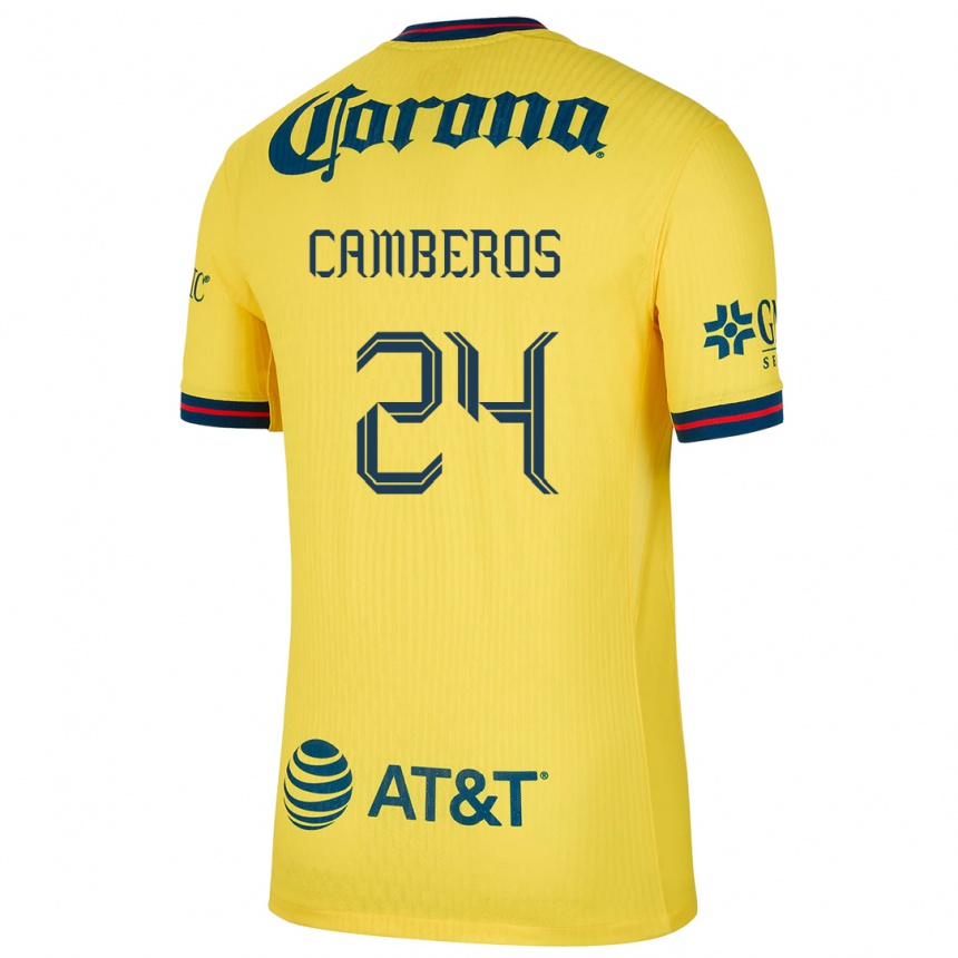 Kids Football Scarlett Camberos #24 Yellow Blue Home Jersey 2024/25 T-Shirt