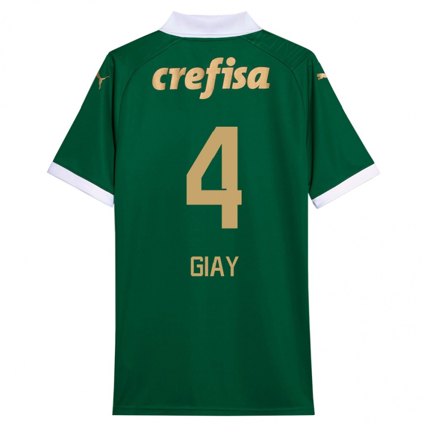 Kids Football Agustín Giay #4 Green White Home Jersey 2024/25 T-Shirt