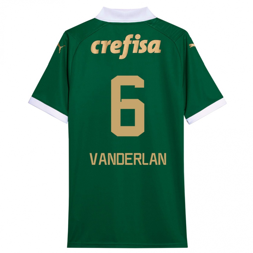 Kids Football Vanderlan #6 Green White Home Jersey 2024/25 T-Shirt