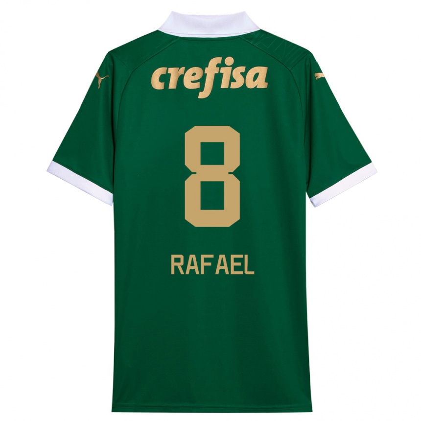 Kids Football Zé Rafael #8 Green White Home Jersey 2024/25 T-Shirt