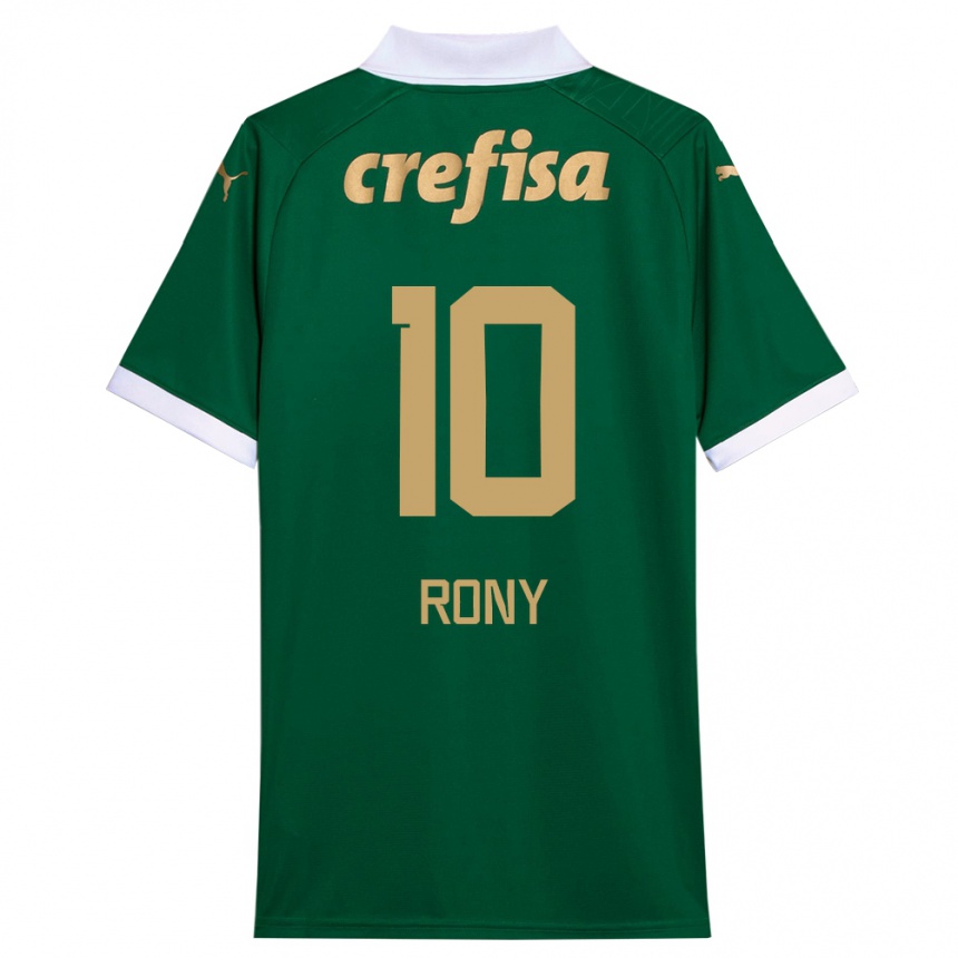 Kids Football Rony #10 Green White Home Jersey 2024/25 T-Shirt