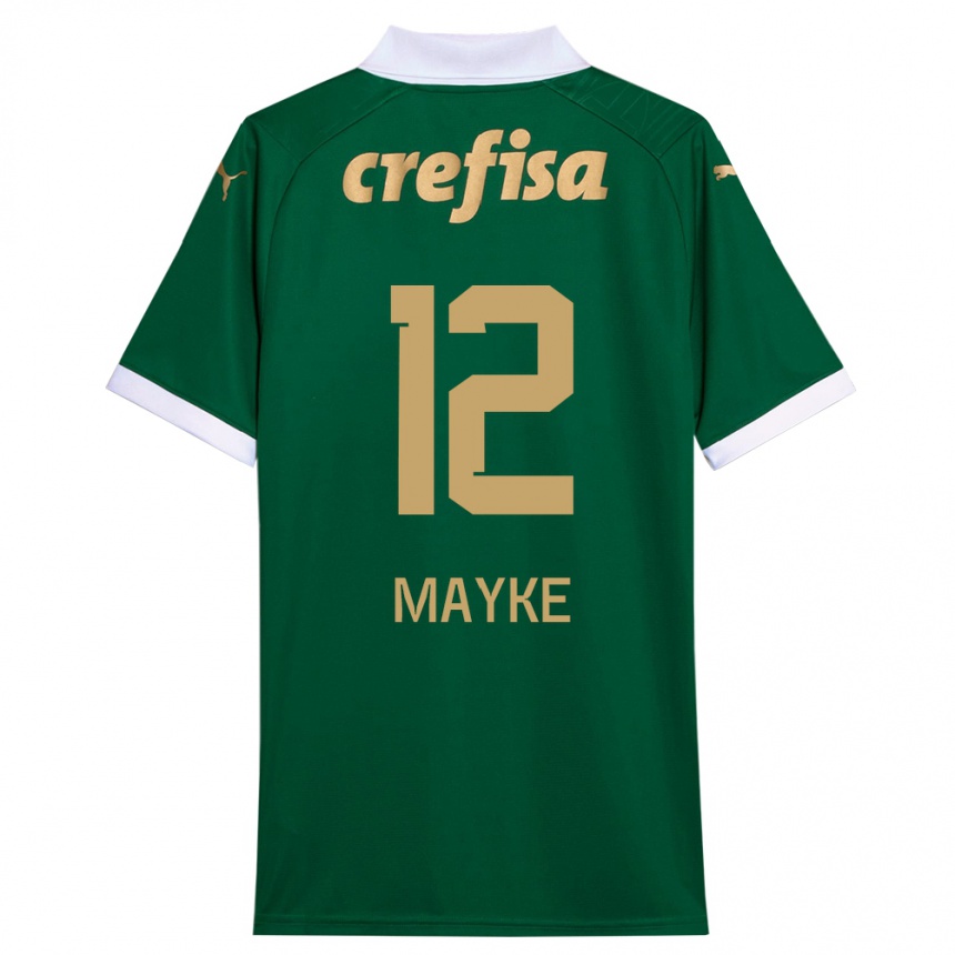 Kids Football Mayke #12 Green White Home Jersey 2024/25 T-Shirt