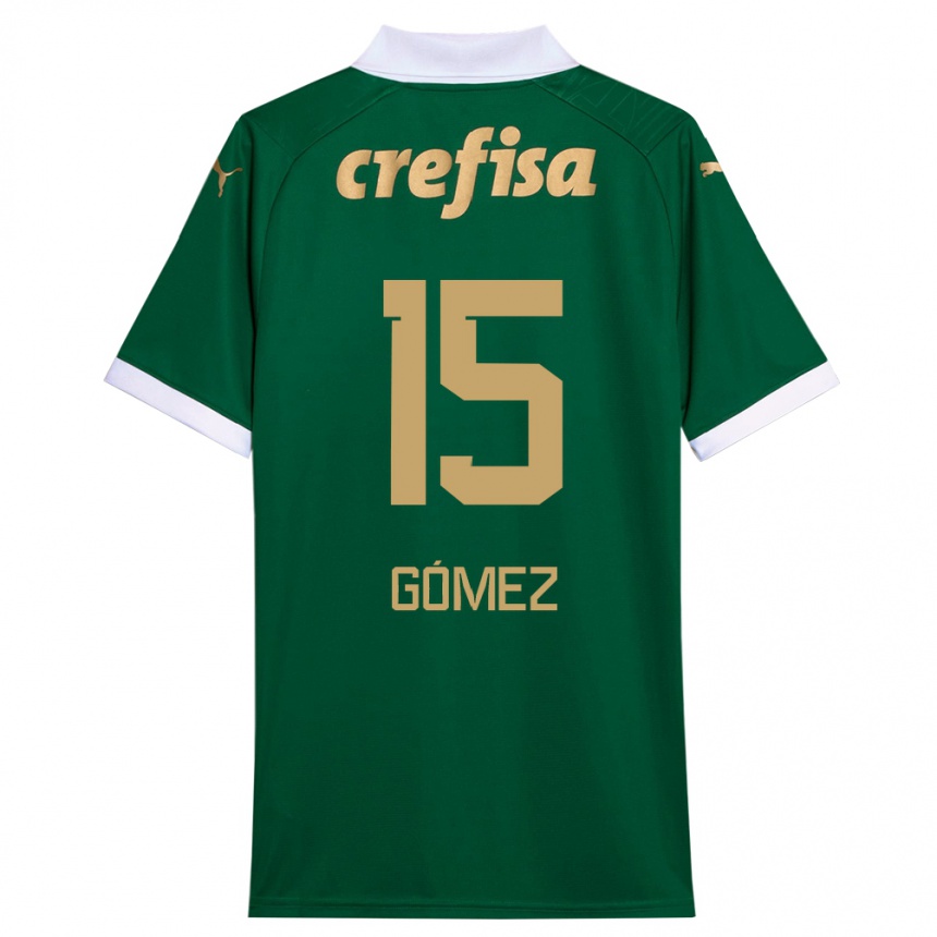 Kids Football Gustavo Gómez #15 Green White Home Jersey 2024/25 T-Shirt