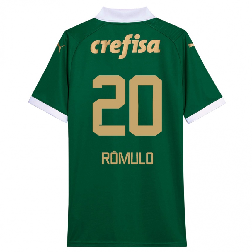 Kids Football Rômulo #20 Green White Home Jersey 2024/25 T-Shirt