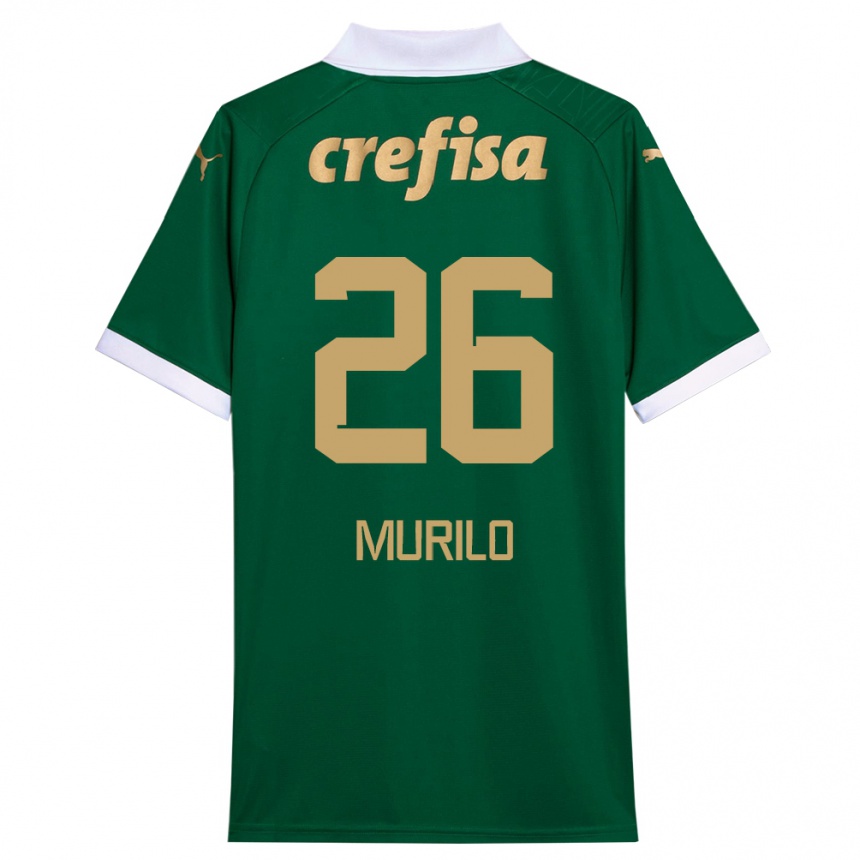 Kids Football Murilo #26 Green White Home Jersey 2024/25 T-Shirt