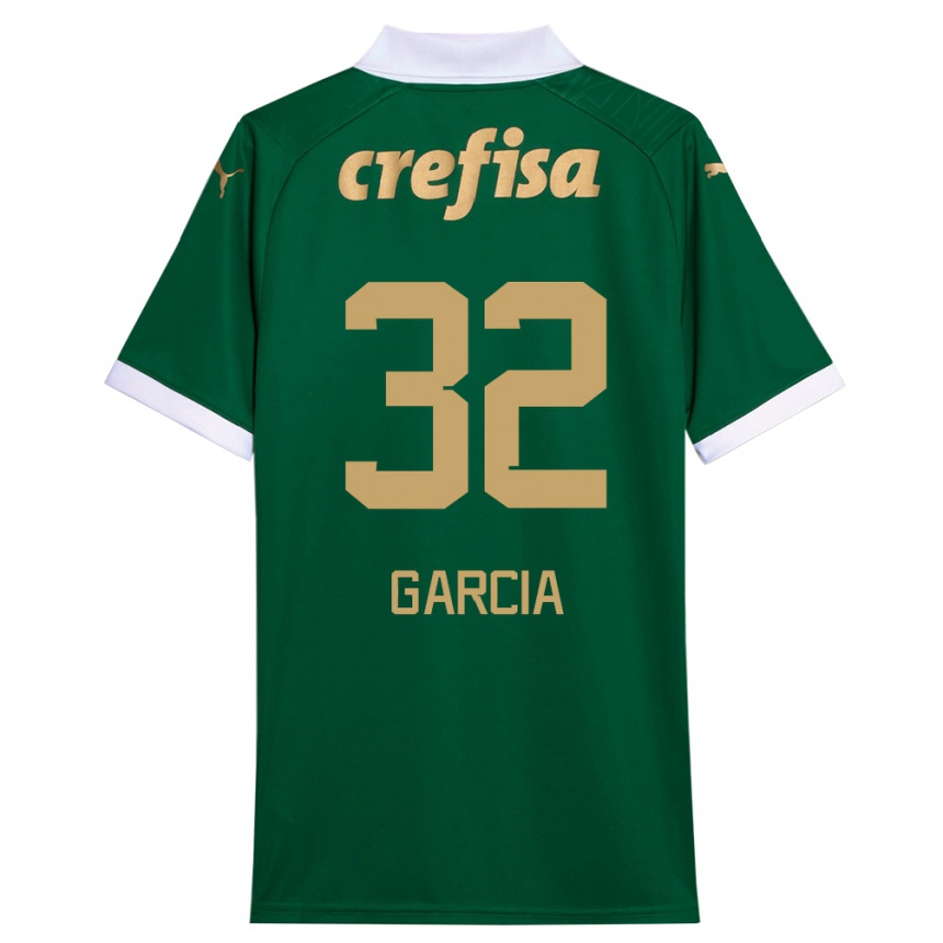 Kids Football Garcia #32 Green White Home Jersey 2024/25 T-Shirt