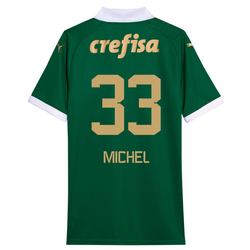 Kids Football Michel #33 Green White Home Jersey 2024/25 T-Shirt