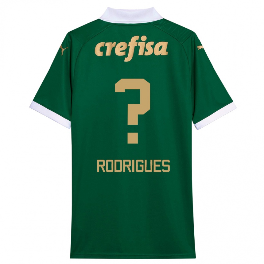 Kids Football César Rodrigues #0 Green White Home Jersey 2024/25 T-Shirt