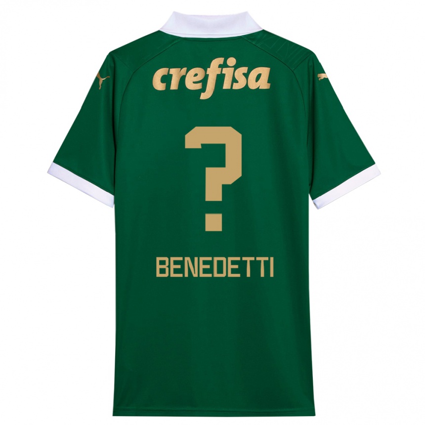 Kids Football Luis Benedetti #0 Green White Home Jersey 2024/25 T-Shirt