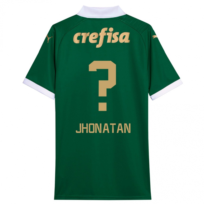 Kids Football Jhonatan #0 Green White Home Jersey 2024/25 T-Shirt