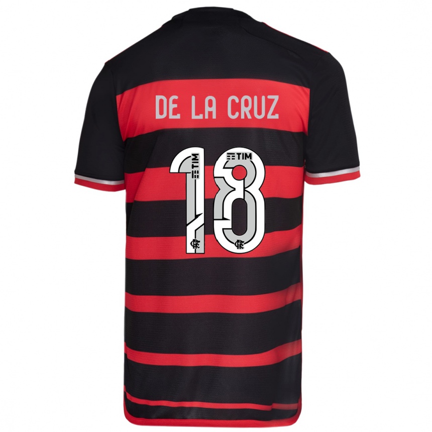 Kids Football Nicolás De La Cruz #18 Red Black Home Jersey 2024/25 T-Shirt