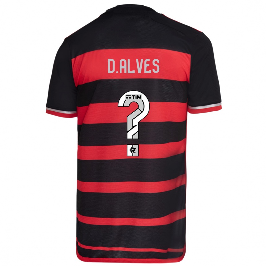 Kids Football Dyogo Alves #0 Red Black Home Jersey 2024/25 T-Shirt