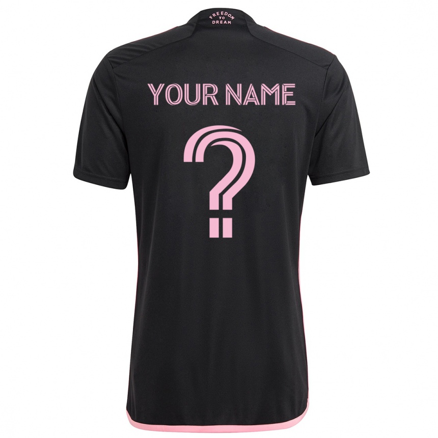 Kids Football Your Name #0 Black Away Jersey 2024/25 T-Shirt